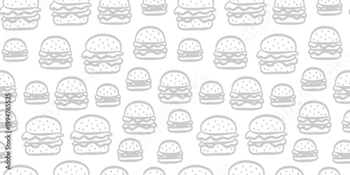 urger pattern background. doodle fast food burger seamless pattern background. Seamless Pattern of a Cheese Burger or Hamburger. hamburger pattern.