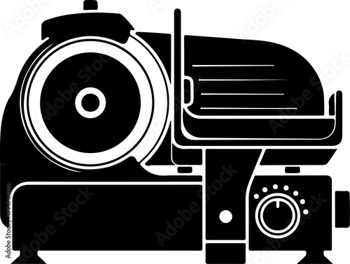 Tableau sur toile Meat slicer silhouette vector illustration
