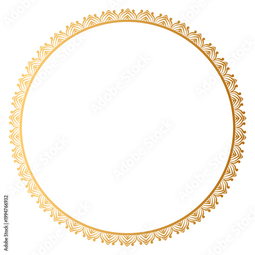 Luxury mandala golden circle frame transparent with vintage gold circular pattern 