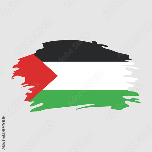 Palestine Flag Brush Stroke Illustration Symbol Of Palestinian Pride And Solidarity