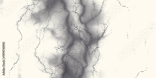 Hexagon Shapes Vector Abstract Geometric Technology Retrowave Sci-Fi Texture Isolated on Light Background. Halftone Hex Retro Simple Pattern. Eps10