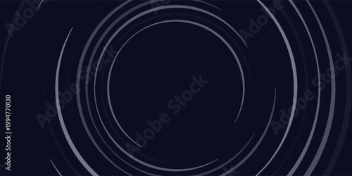 Dark abstract background with modern spiral circles and a fractal tunnel design vector concept