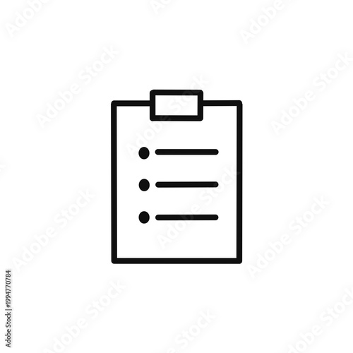 Clipboard Checklist Outline Icon Dark Grey Pictogram – Task Management