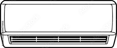 Air conditioner line art silhouette vector illustration