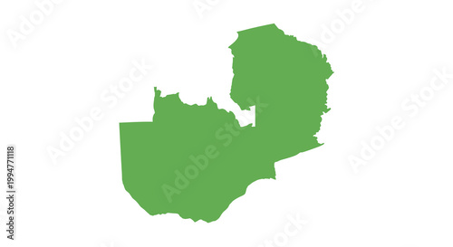 A solid green silhouette depicts the geographical outline of the landlocked country of malawi africa high quality professional