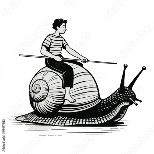 snail on a skateboard