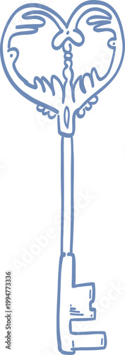 Castlecore Element Castle Old Key Vintage Outline