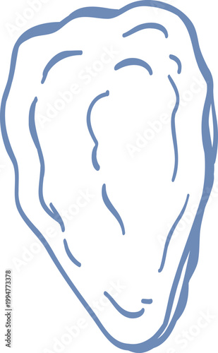 Coastal Sea Shell Oysters Seafood Outline Sketch