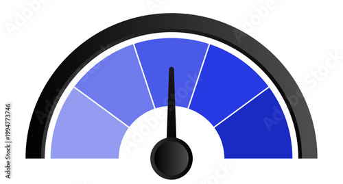 Blue Indicator with pointer needle. Index and pointer, arrow indicator vector illustration