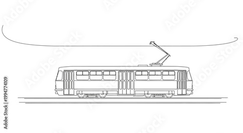 Modern Tram, Trolleybus, Public Transportation, Urban Transit, City Streetcar, Silhouette