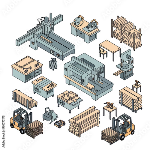 Industrial machinery and equipment in a factory setting.