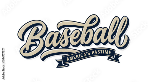 Baseball americas pastime logo on white background