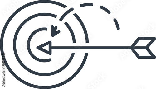 Aiming for success with a precise arrow hitting the target accurately always