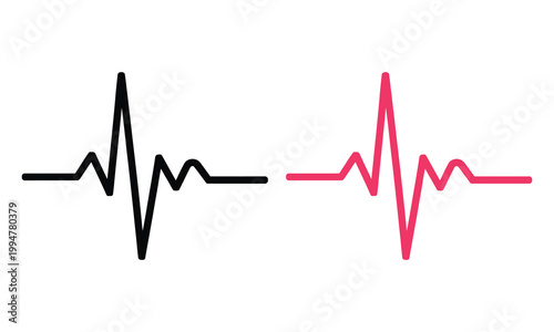 Comparison of a standard heartbeat line and a pulsating heartbeat wave