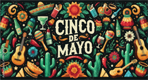Vibrant cinco de mayo celebration a festive and colorful illustration
