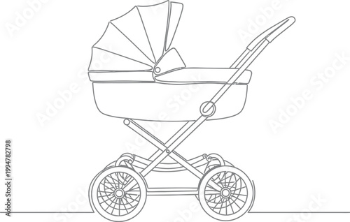 Baby stroller with a canopy for shade and protection outside