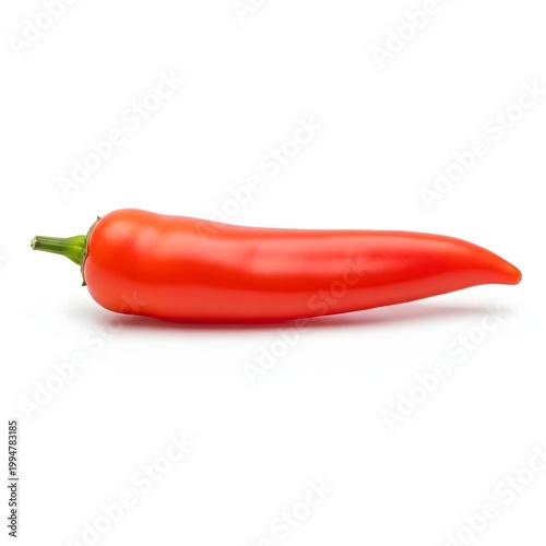 Red hot chili pepper on white