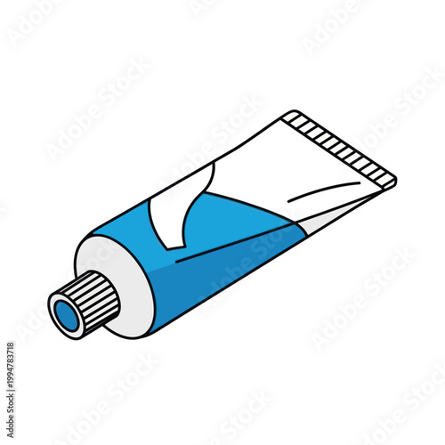 Illustration of a Blue Tube of Cream or Ointment.