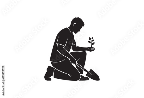 Black vector silhouette of a man playing guitar and a professional athlete running with a soccer ball in a sports competition illustration