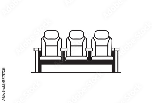 cinema seats, movie theater chairs, seating arrangement, vector illustration