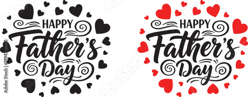 Happy Father's Day stylish calligraphy designs for celebrating dad