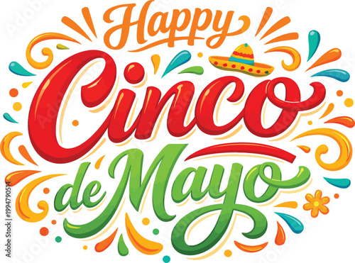 Festive cinco de mayo watercolor illustration with vibrant colors and decorations