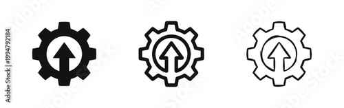Software Update and System Optimization Icon with Gear and Upward Arrow