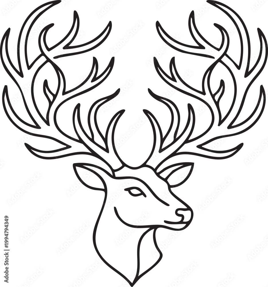 Fototapeta premium Deer Head Elegant Logo 
