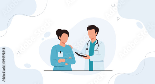 Doctor comforting patient, medical consultation, healthcare, support, empathy, professional medical care