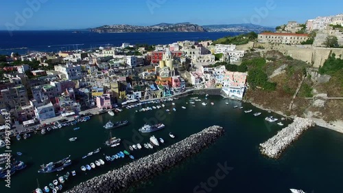 Procida Island, Naples, Campania, Italy. Aerial view 