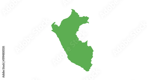 A solid green illustration depicts the geographical shape of the south american country of peru high quality professional