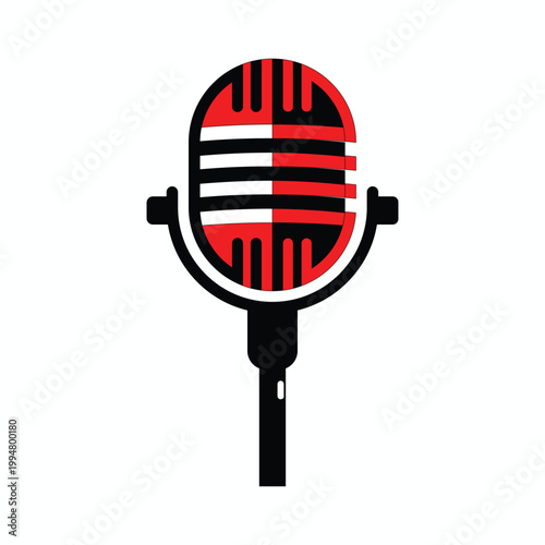 Minimalist Vintage Microphone Icon – Modern Audio Symbol
