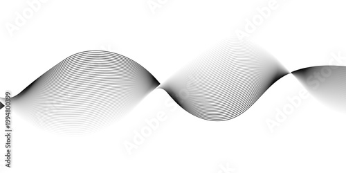 Fotografia Abstract Waveform Motion Graphics on a White Background