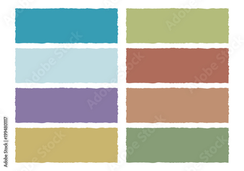 Colección de banners horizontales con bordes irregulares en colores pastel