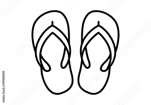 Par de sandalias de playa tipo chanclas con contorno negro