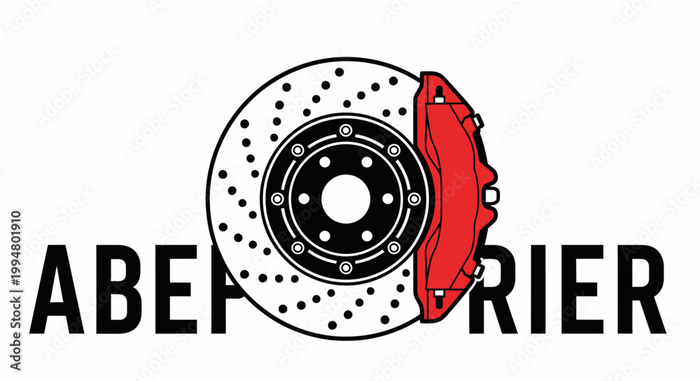 Obraz premium Automotive Brake Disc and Caliper Logo Design.