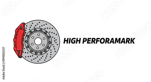 High Performance Brake System Disc Rotor and Caliper.