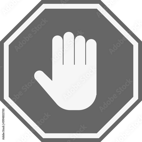 Stop Hand Sign Icon