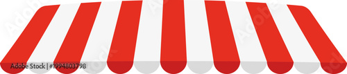 Red and White Striped Awning