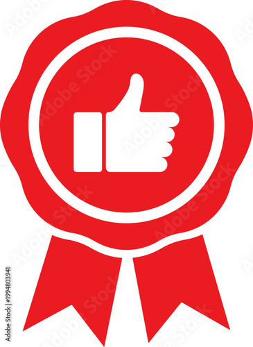 Red Thumbs Up Award Ribbon