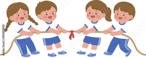 Elementary school students participating in competitions