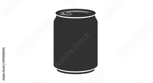 A black silhouette of a standard aluminum beverage can silhouette