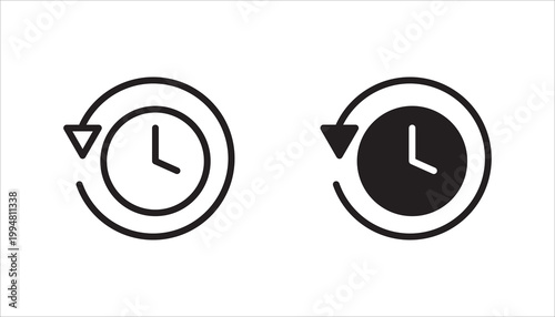 History icon vector. History line and solid icon set