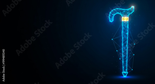 3D rendered glowing blue question mark symbolizing curiosity, technology, and digital connectivity against a black backdrop.
