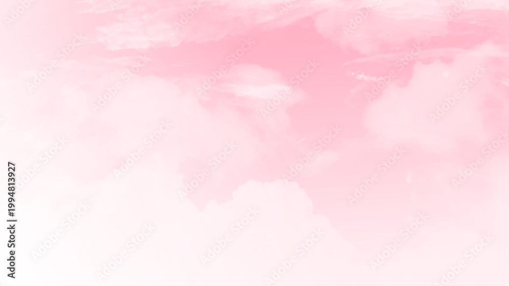 Obraz premium Minimalist Clear Pink Sky and Fluffy White Clouds