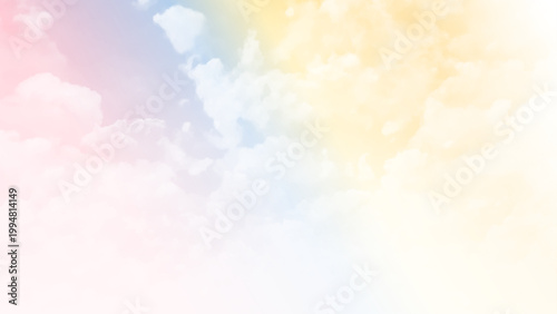Clean Pastel Atmosphere and White Cumulus Clouds