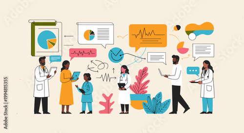 This simple illustration of a doctor evokes a sense of calm and trust. Ideal for healthcare websites, articles, or presentations needing a clean, mode