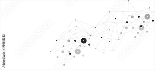 Network connection. Abstract mesh, molecular plexus line and cyberspace. spider web with drops of dew