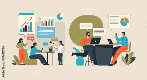 A minimalist illustration depicting a woman casually posing next to foliage. This image conveys a sense of calm and wellness, ideal for branding relat