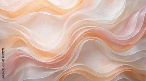 Abstract Ribbon Texture Background in Soft Peach and Beige Tones